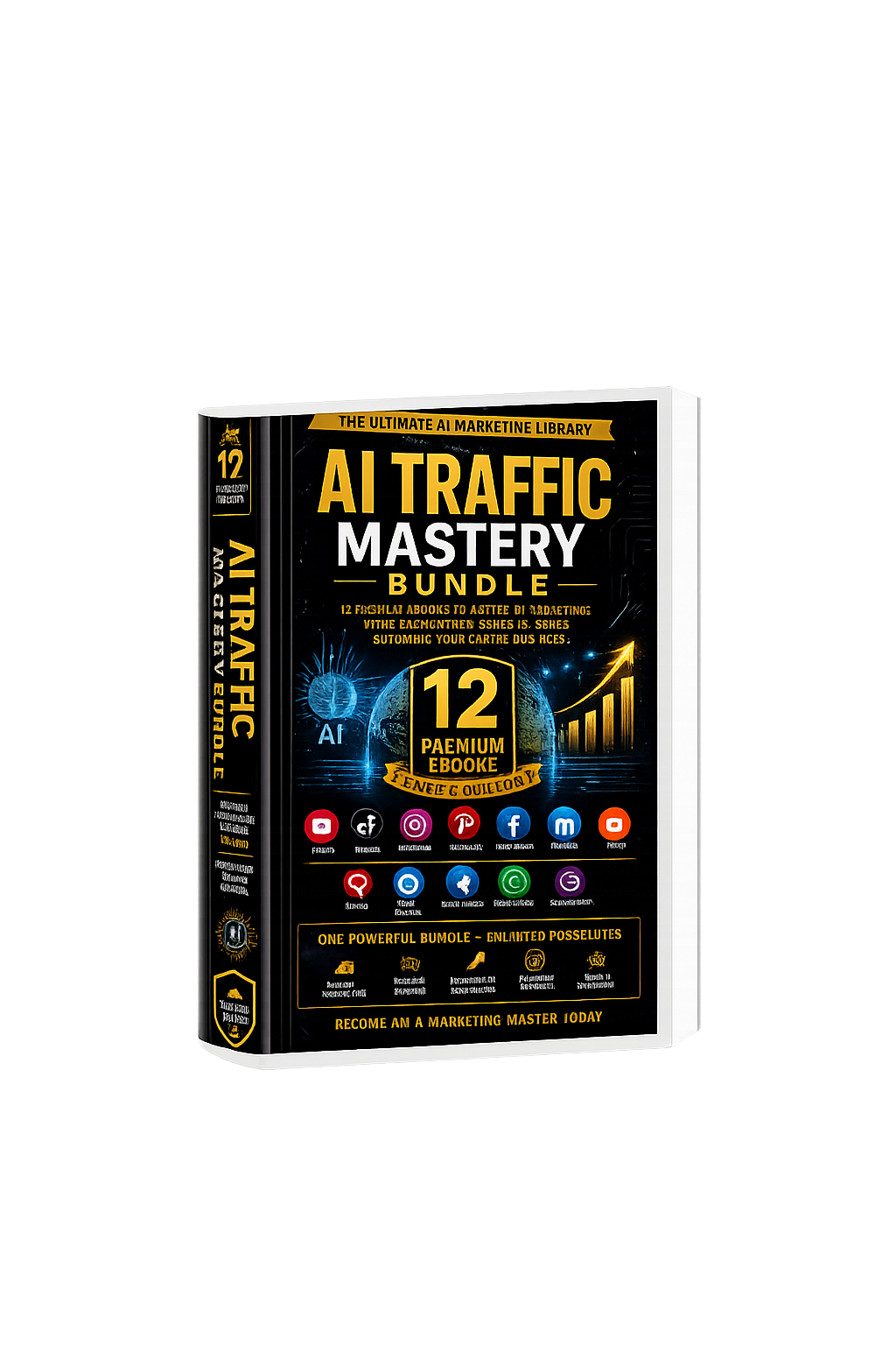 AI Traffic Mastery Bundle: 12 Premium eBooks to Master Social Media Growth, Free Traffic & AI Marketing